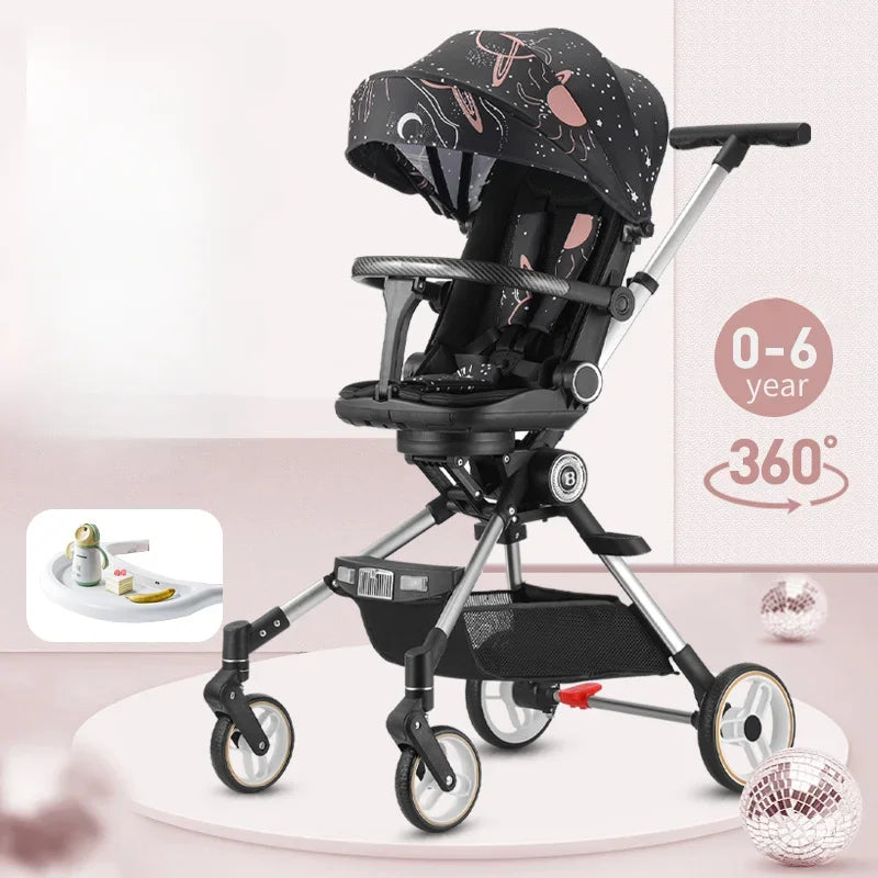 Lightweight High View Stroller, Portable Folding Sit and Lay Down Baby Pram baby carriage kids baby trolley car