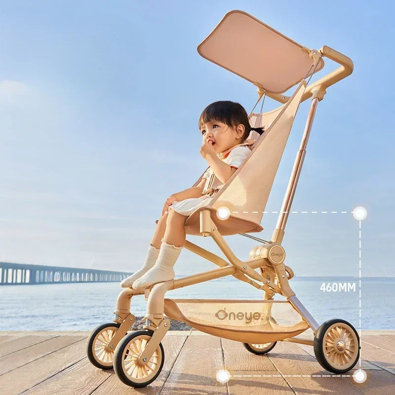 Foldable Ultra-light Stroller Portable Pocket Baby Stroller High View Baby Stroller Lightweight Four-wheel Baby Carriage