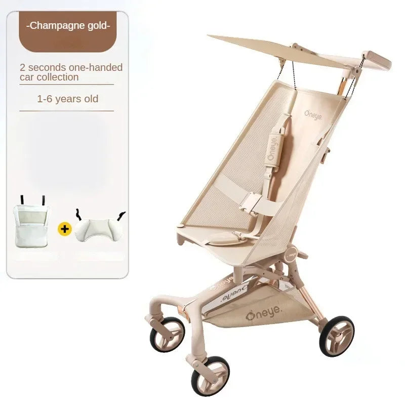 Foldable Ultra-light Stroller Portable Pocket Baby Stroller High View Baby Stroller Lightweight Four-wheel Baby Carriage