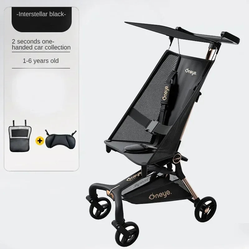 Foldable Ultra-light Stroller Portable Pocket Baby Stroller High View Baby Stroller Lightweight Four-wheel Baby Carriage