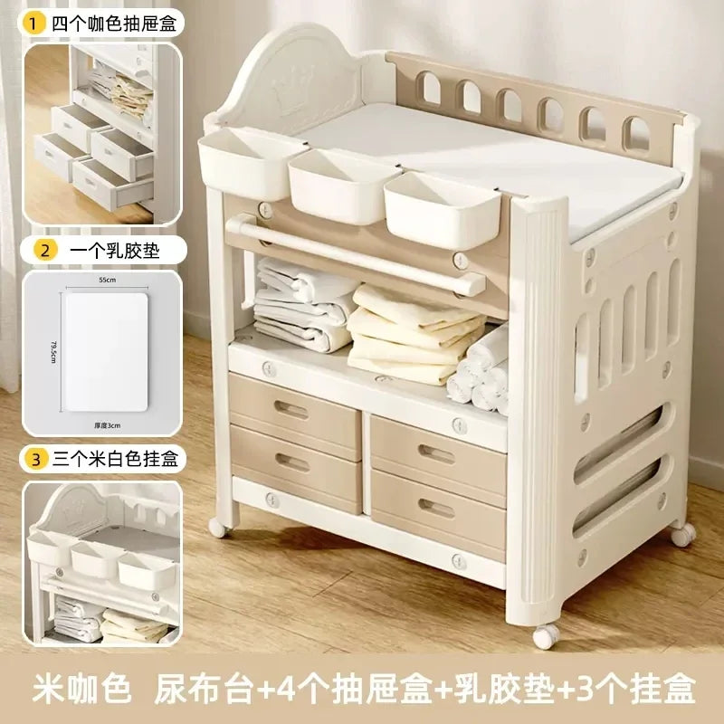 AD Diaper-Changing Table Baby Touching Baby  Table Diaper Changing Movable Newborn Massage Touching Bath Crib