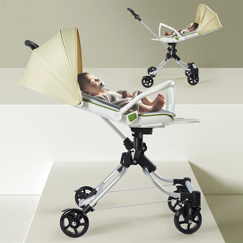 Lightweight Twin Stroller, A Must-have for Two-child Travel, with A Reclining and Sitting Position and A Swivel Seat.