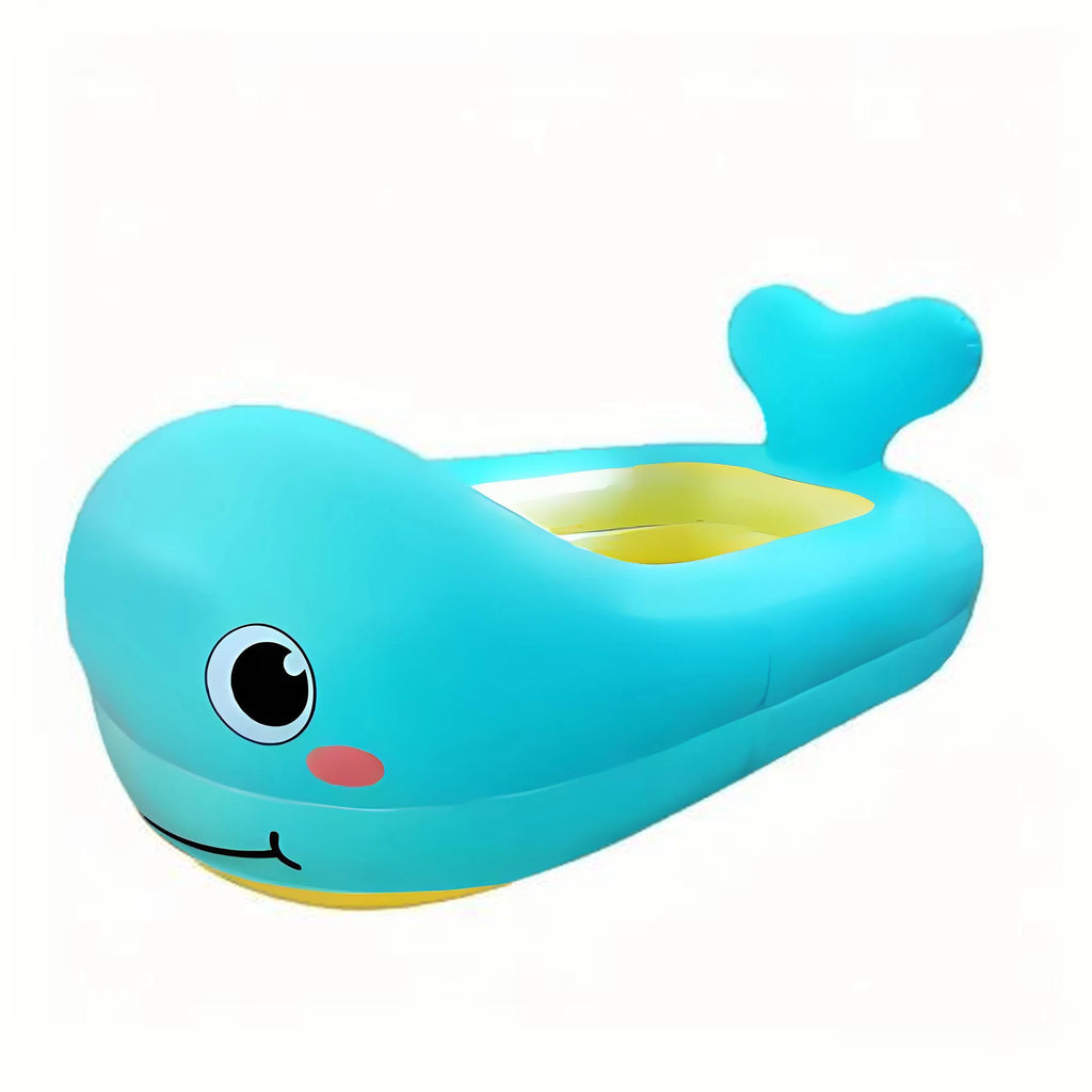 Inflatable Bathtub Pool for Sitting up, Blow up Portable Non-slip Baby Toddler Bathtub for Kids 0-6 Month, Yellow
