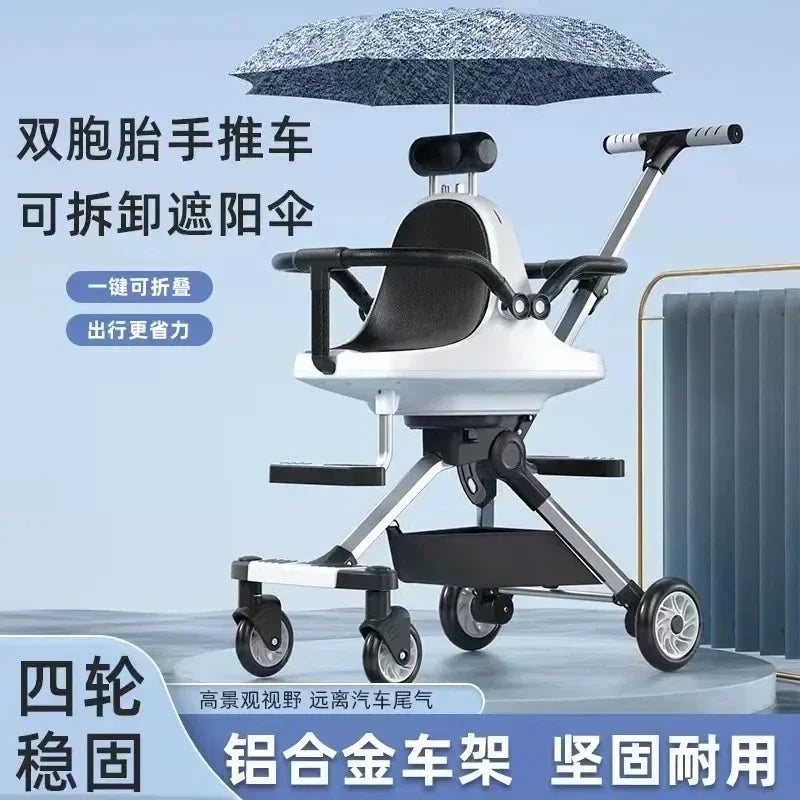 Lightweight folding baby walker trolley