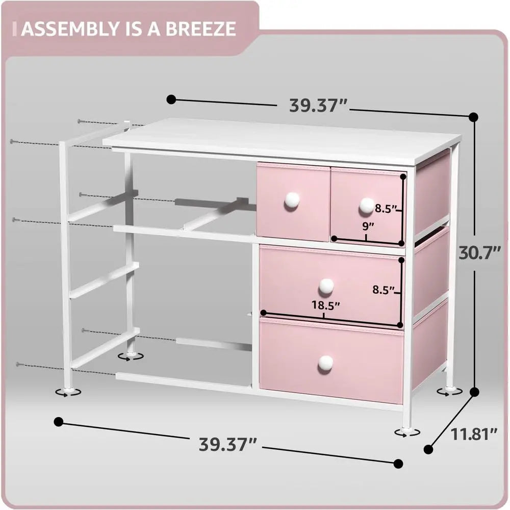 Children's Bedroom Storage Solutions: 8-Drawer Chest, Tower, Organizer, Closet, Playroom Essentials, Steel Fabric Bins with Knob