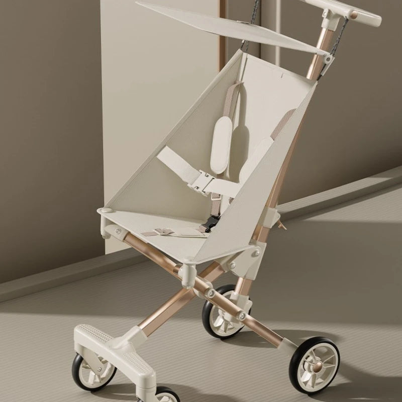 High Landscape Stroller Light Travel Trolley Light and Foldable Portable Travel Baby Stroller Four Wheel Trolley Cart