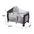 2026 SeaMind Factory Comfortable Aluminum Alloy Folding Cot Baby Crib For Play Sleep School For Bedroom Use