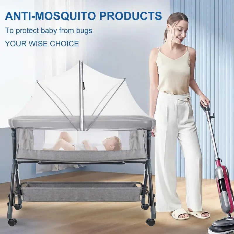 Bassinet Cover Bassinet Netting Cover Breathable Foldable Mesh For Rocking Cradle Stroller Playard Toddler Hammock Small Spaces