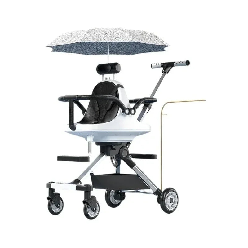 Lightweight folding baby walker trolley