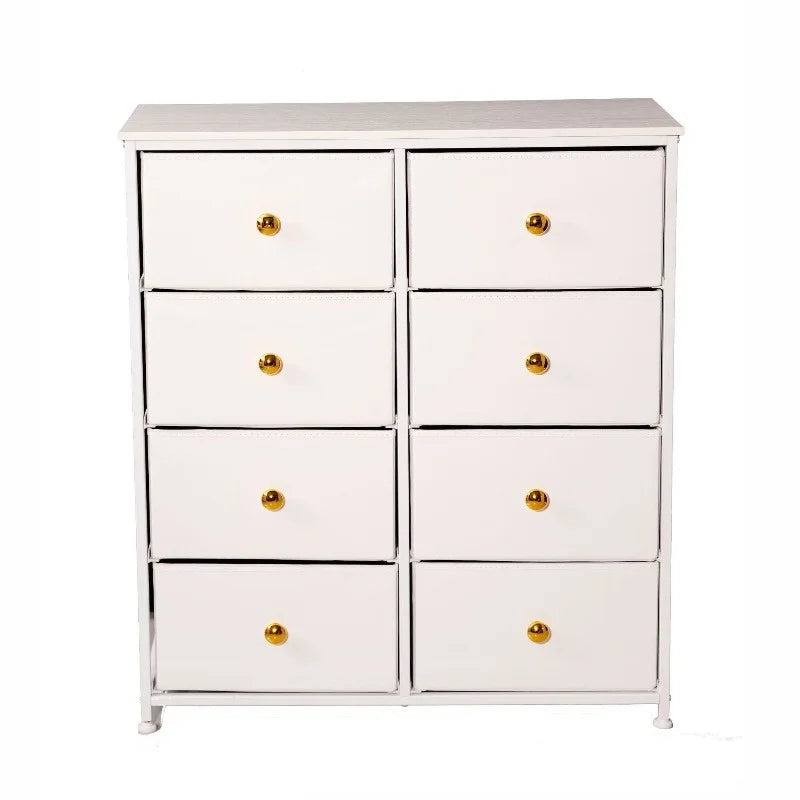 Retro Fabric Folding Drawer Storage Cabinet Living Room Dresser Bedroom Nightstand Organizer Cabinet Sideboard Sideboard