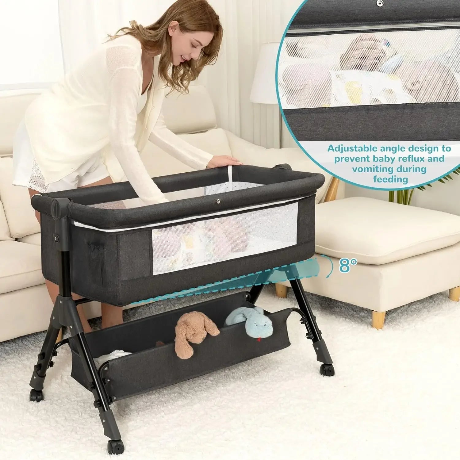 Baby Bassinet Bedside Sleeper Newborn Infant Portable Bed
