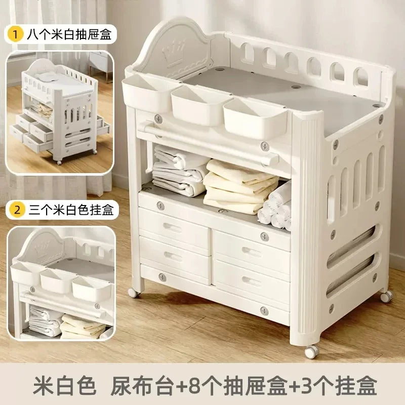 AD Diaper-Changing Table Baby Touching Baby  Table Diaper Changing Movable Newborn Massage Touching Bath Crib