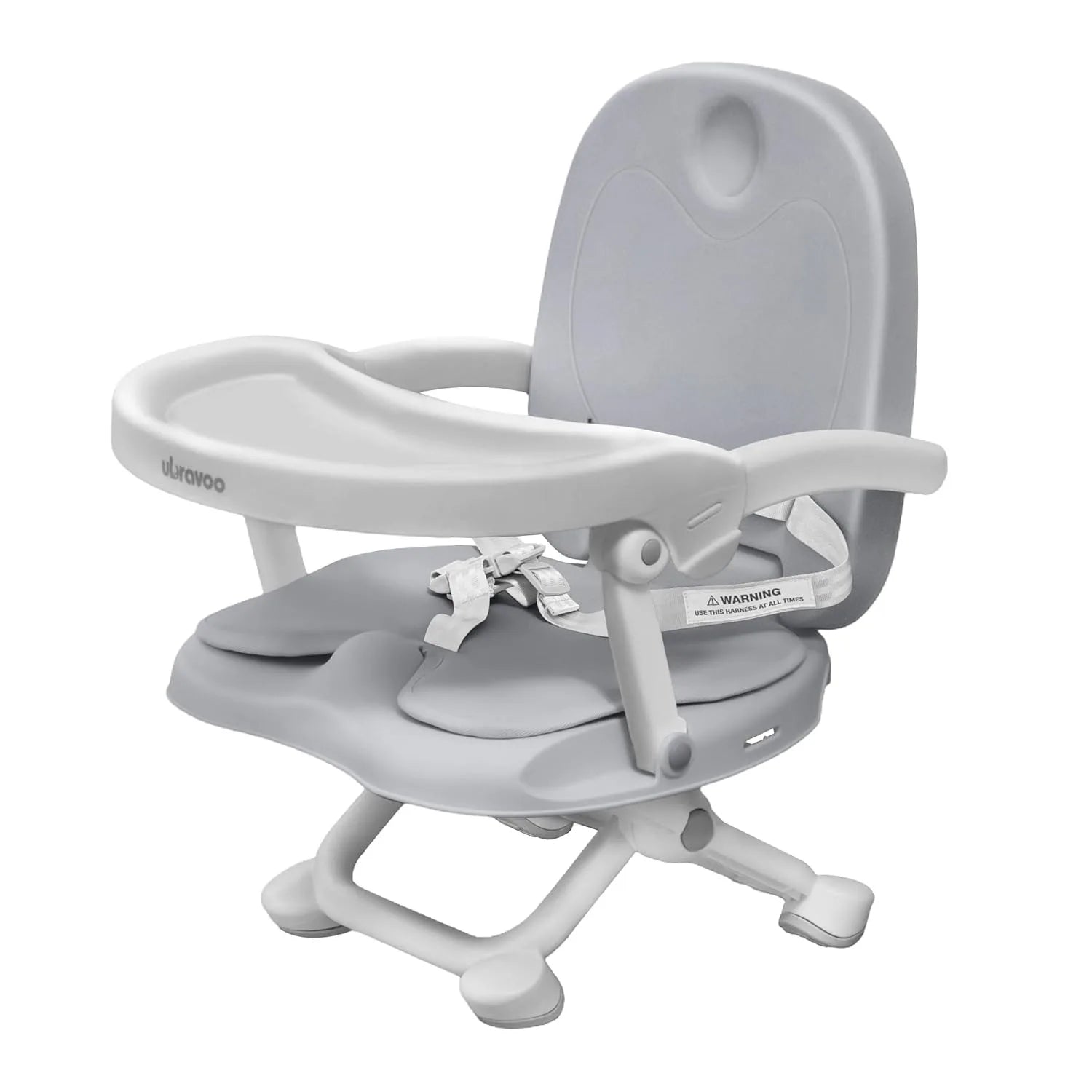 Baby Booster Seat for Dining Table with Removable Tray & Cushion, 3 in 1 Portable Toddler Booster Seat, 4 Height Adjustable