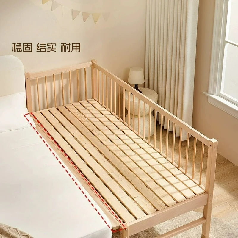 Customizable Solid Wood Children's Splicing Bed Wide Splicing Artifact Flat Baby Can Lift Bedside Bed