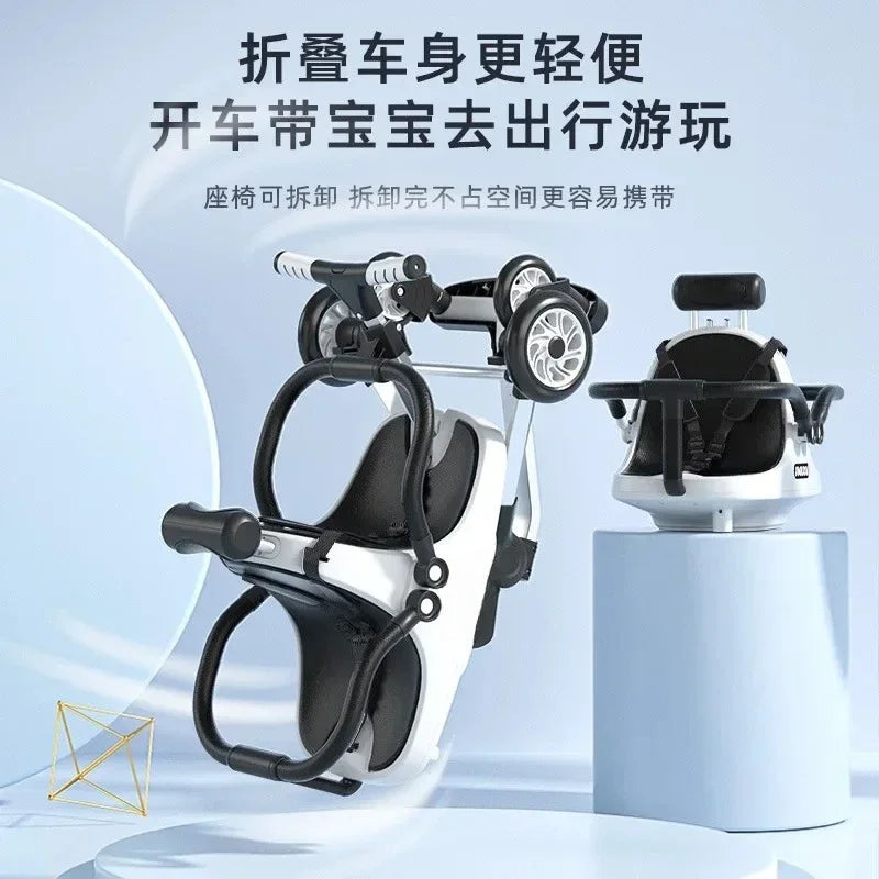 Lightweight folding baby walker trolley