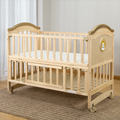 Wooden Crib Solid Wood Crib & Crib Cradle Bed Neonatal and Walker Suture Bed 0-8 Years with Mosquito Net