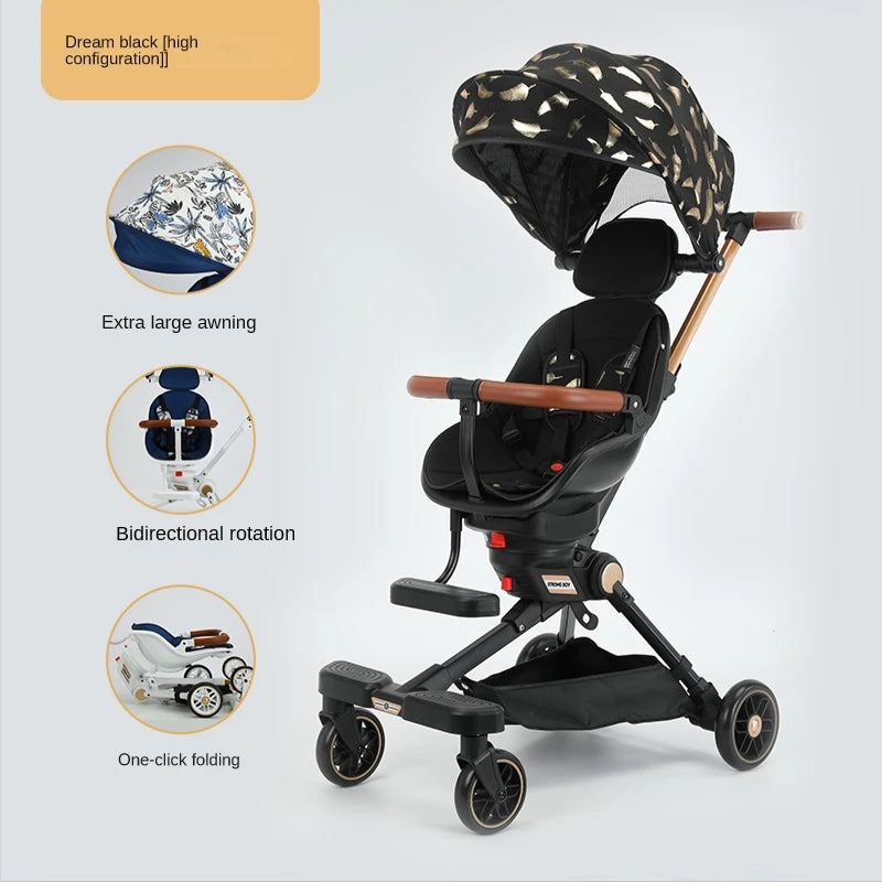 New Lightweight stroller can be carried on the plane baby stroller foldable Can sit and lie down baby trolley car four wheels