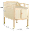 Multifunctional Cabinet Type Baby Changing Table, Solid Wood Infant Storage Bath And Touch Care Stand