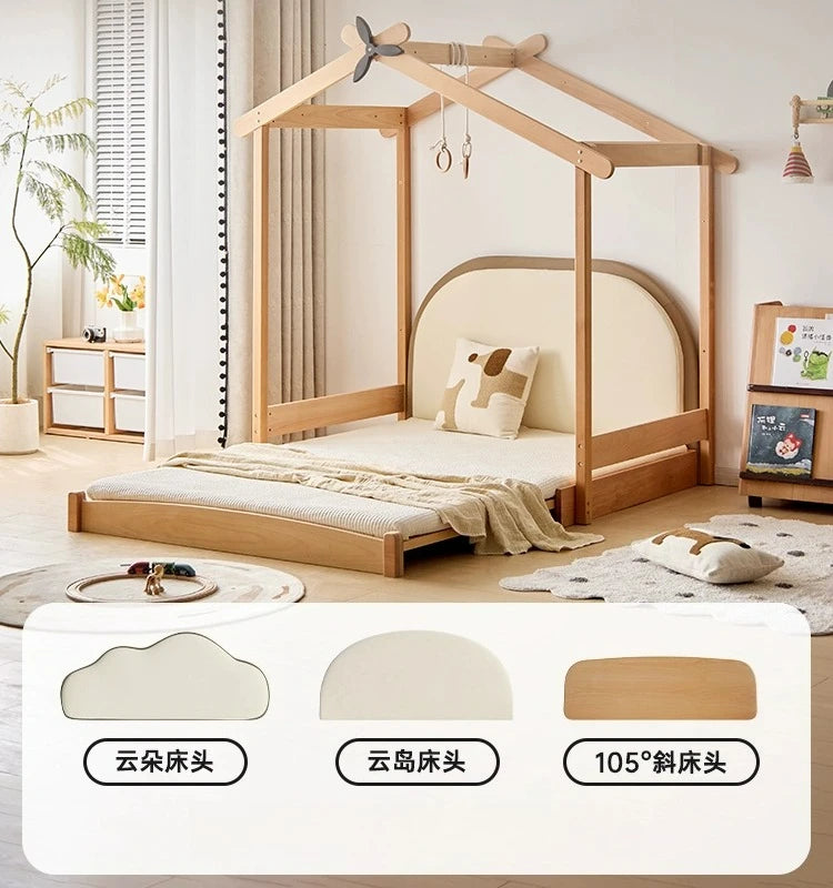 Customizable Solid Wood Children's Bed Popsicle House Tent Telescopic Bed Children's Room Platform Boy Girl Climbing