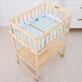 Solid Wood Infant Nursing Stand, Adjustable Massage Bathing Station, Multifunctional Baby Changing Table