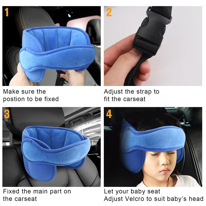 Kid Head Fixing Belt Car Baby Head Strap Child Car Baby Safety Pillow Head Belts Body Supports Support Kids Car Fastening Belt