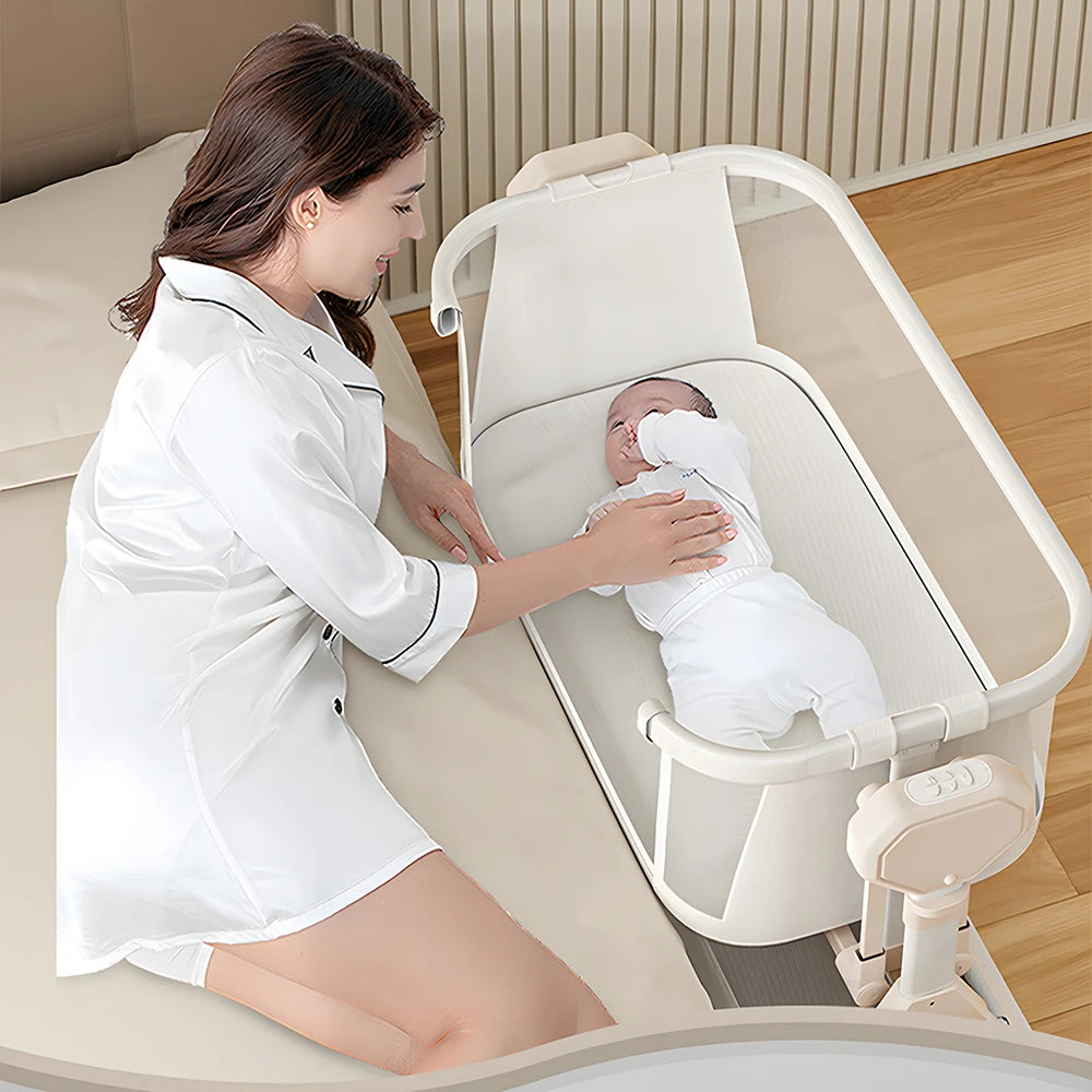 Bassinet for Baby Electric Rocking Cribs,Newborn Co-Sleeper,Infant Bedside Sleeper,Unisex Baby Bed, Portable Travel Crib,Cradle