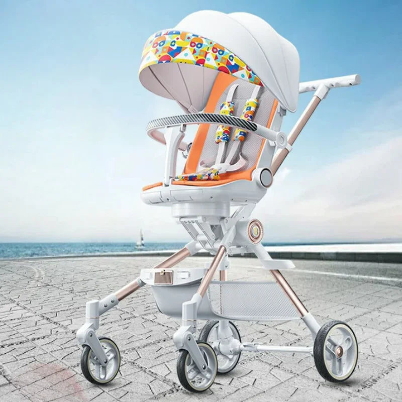 Lightweight High View Stroller, Portable Folding Sit and Lay Down Baby Pram baby carriage kids baby trolley car