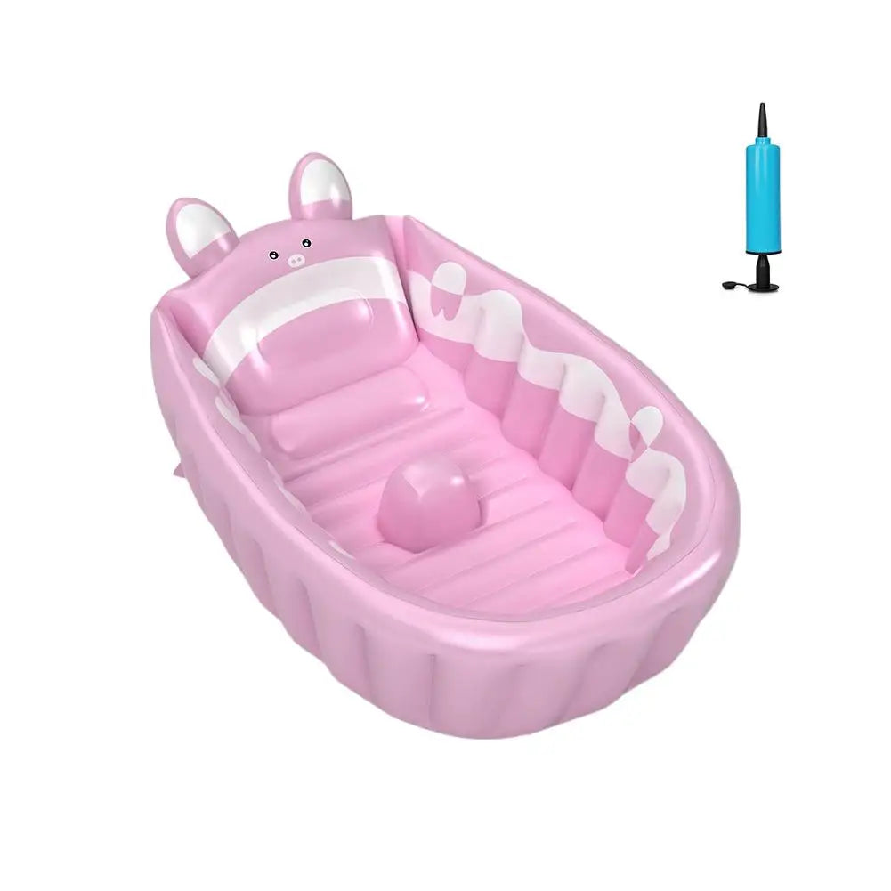 Folding Inflatable Baby Bathtub Soft Safe Anti-slip Bottom Inflatable Child's Shower Basin Portable Home Travel Folding Bathtub