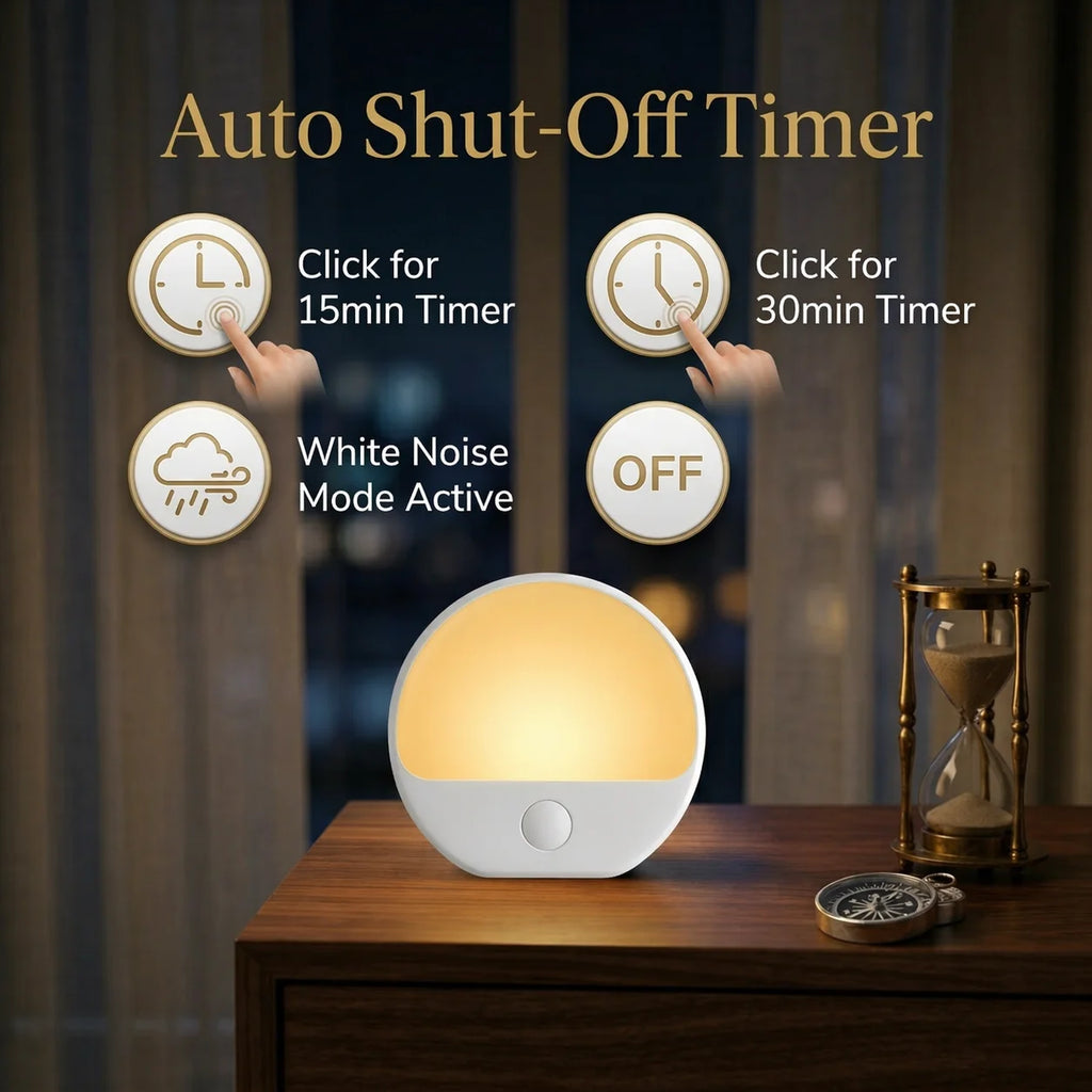White Noise Sleep Lamp, Touch Night Light, 3 Modes, Timer, Portable Sound Machine for Better Sleep