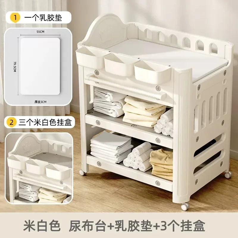 AD Diaper-Changing Table Baby Touching Baby  Table Diaper Changing Movable Newborn Massage Touching Bath Crib