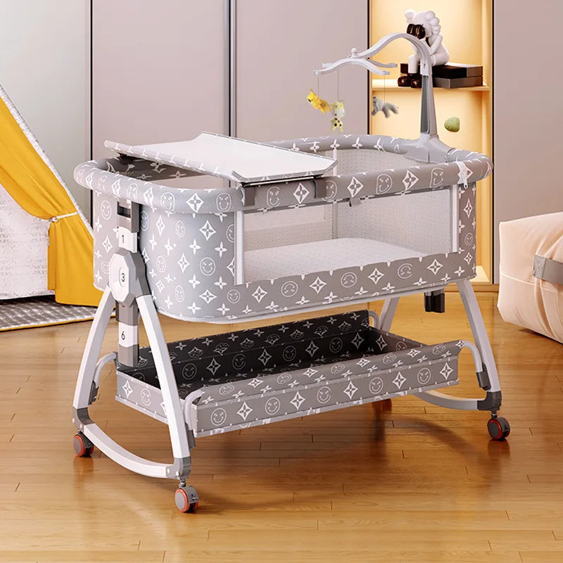 Movable Baby Crib/Cradle, Portable Foldable Multi-Functional Infant Bed, Newborn Bed That Attaches to Parents' Bed