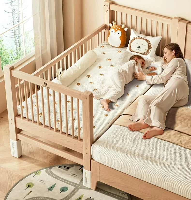 Customizable Solid Wood Children's Splicing Bed Wide Splicing Artifact Flat Baby Can Lift Bedside Bed