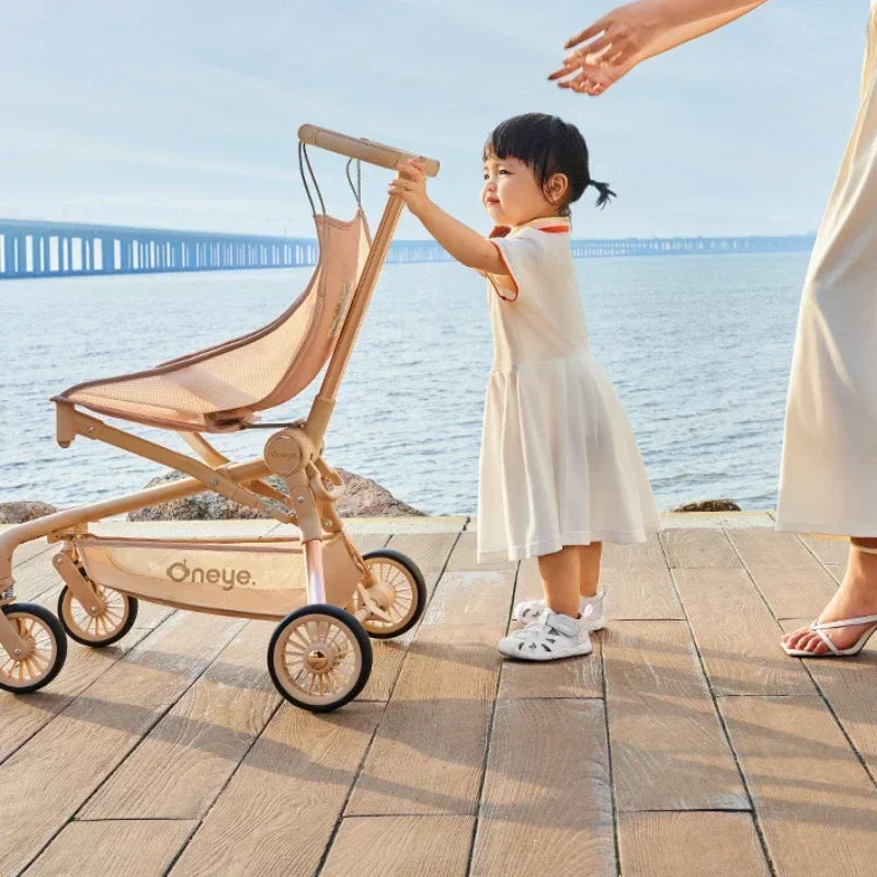 Foldable Ultra-light Stroller Portable Pocket Baby Stroller High View Baby Stroller Lightweight Four-wheel Baby Carriage