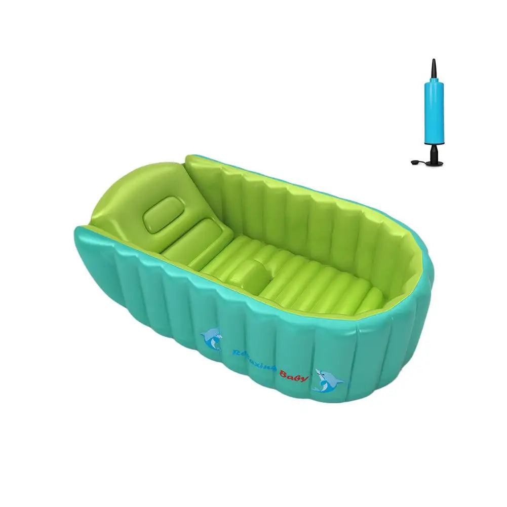 Folding Inflatable Baby Bathtub Soft Safe Anti-slip Bottom Inflatable Child's Shower Basin Portable Home Travel Folding Bathtub