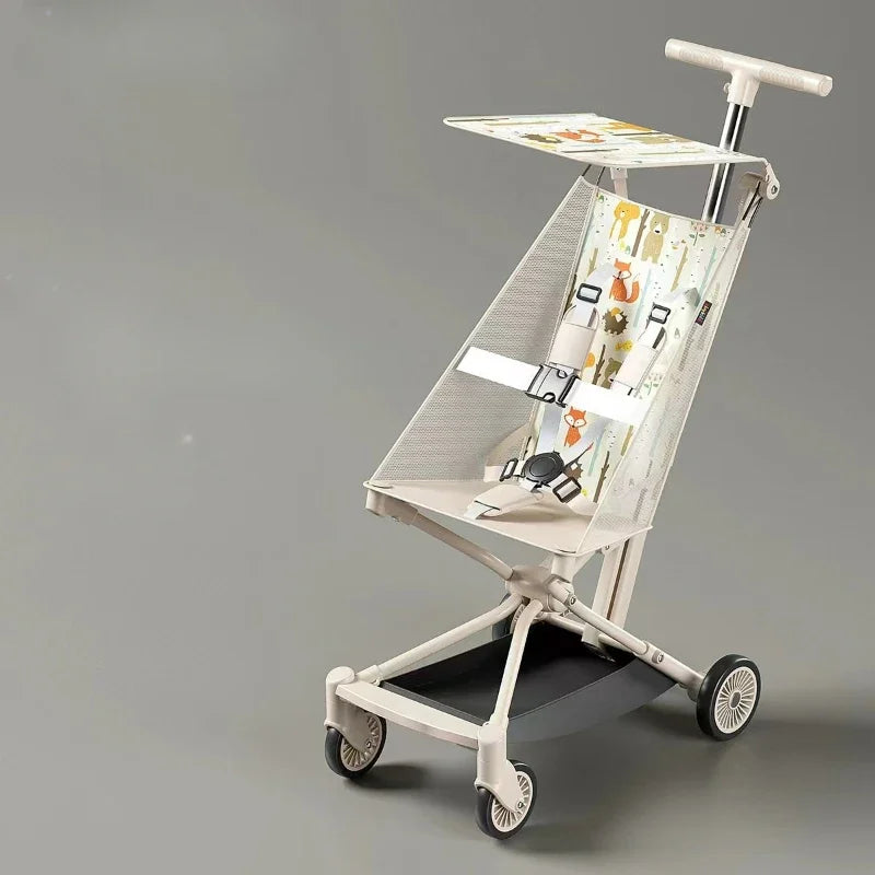 Ultra Lightweight Four Wheel Stroller Foldable Portable Simple Baby Stroller Lightweight Travel Pram Camping Style Baby Stroller