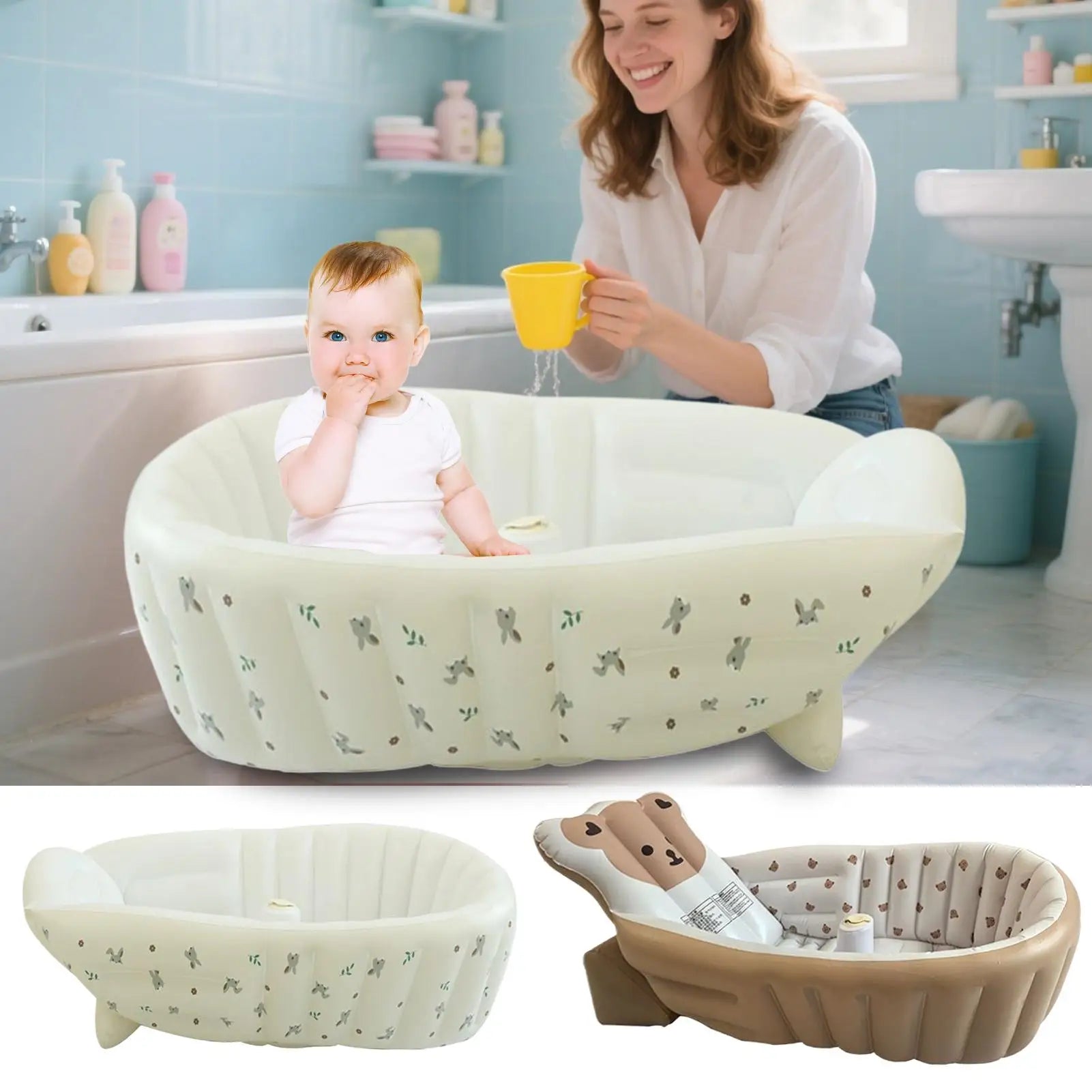 Baby Swimming Bathtub Children's Portable Outdoor Inflatable Pool  Adjustable Bathing Support Seat Newborn Swimming Pool