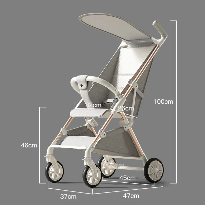Ultralight Stroller Lightweight Four-wheel Baby Carriage Foldable Large Space Children's Stroller Luxury Station Wagon