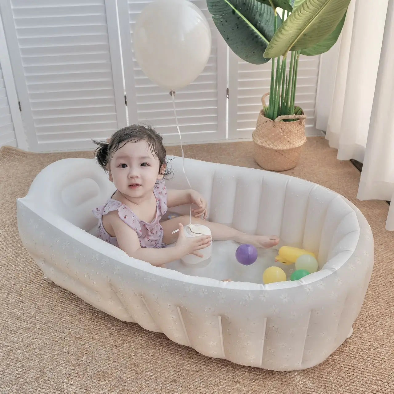 Non Slip Portable Baby Bath Tub Foldable Inflatable Swimming Pool For Kids Infant Bathtub