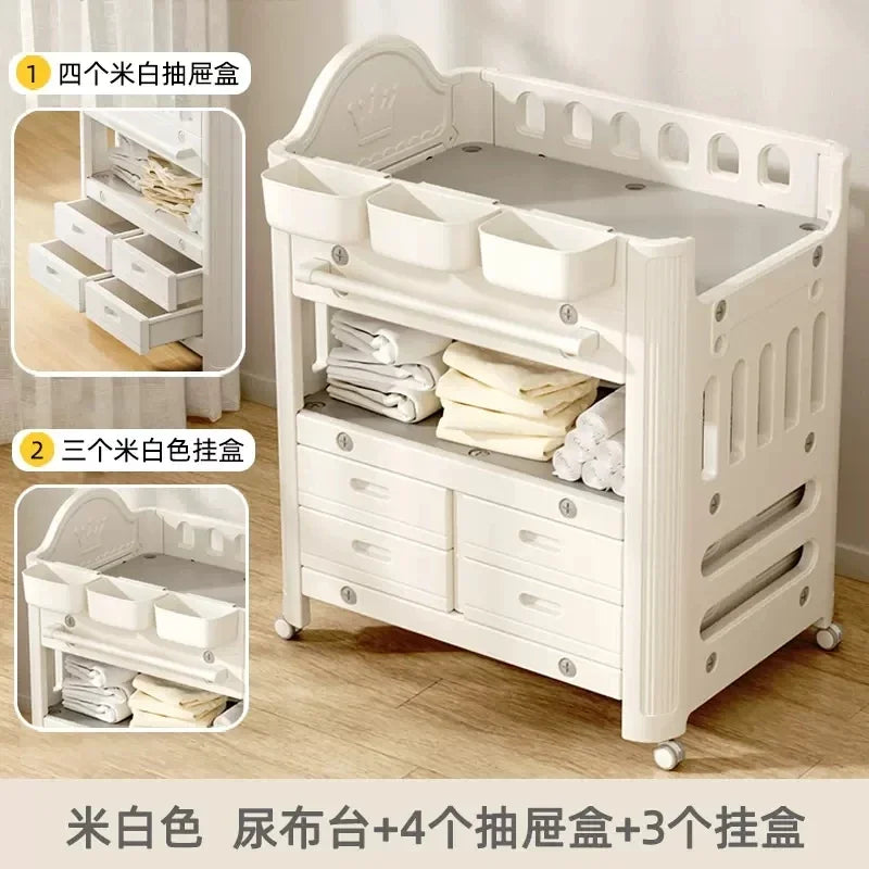 AD Diaper-Changing Table Baby Touching Baby  Table Diaper Changing Movable Newborn Massage Touching Bath Crib