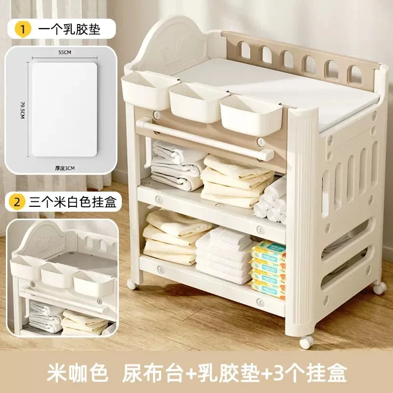 AD Diaper-Changing Table Baby Touching Baby  Table Diaper Changing Movable Newborn Massage Touching Bath Crib