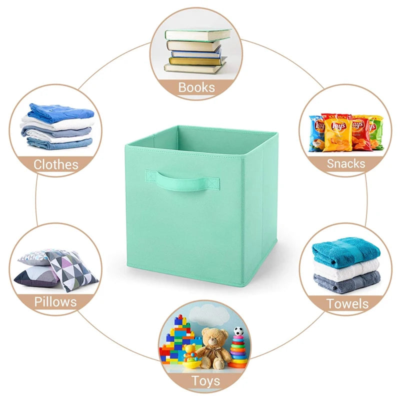 Collapsible Cube Storage Bin Non Woven Fabric Storage Box Home Supplies Closet And Toys Storage,Clothing bookcase storage box