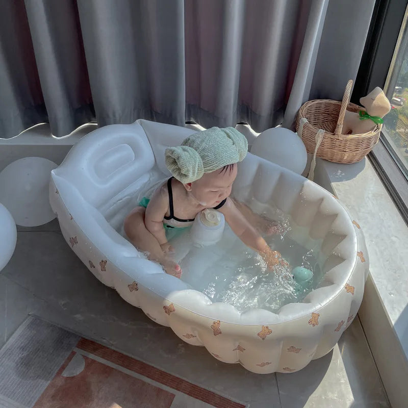 Non Slip Portable Baby Bath Tub Foldable Inflatable Swimming Pool For Kids Infant Bathtub