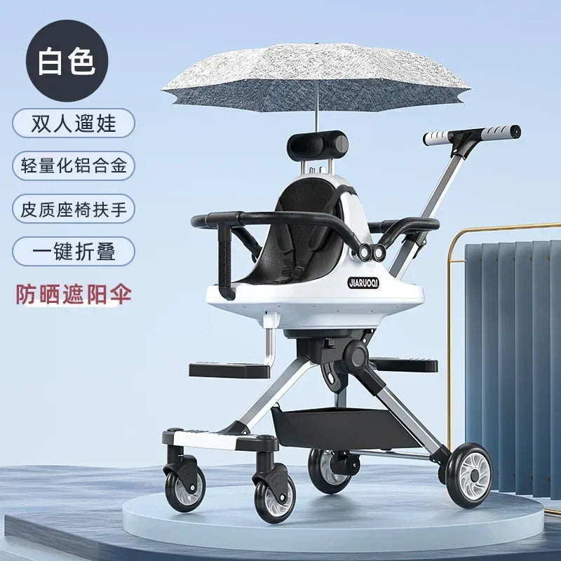 Lightweight folding baby walker trolley