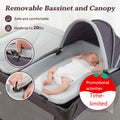 Portable Baby Playard 4 in 1 Design, Foldable Baby Playpen with Removable Bassinet, Canopy and Changing Table, Infant Playrad, N