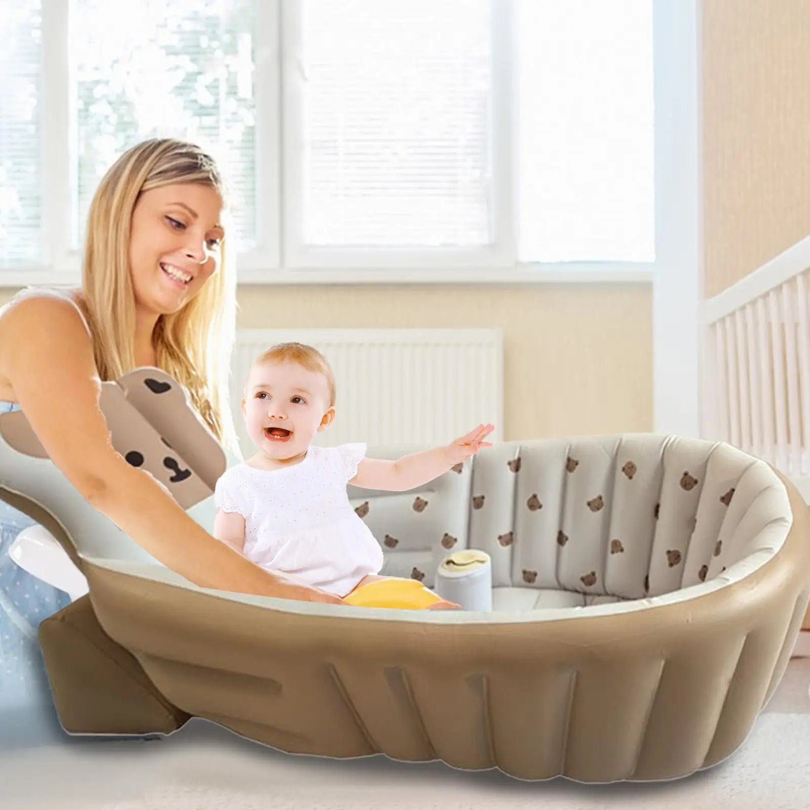 Baby Swimming Bathtub Children's Portable Outdoor Inflatable Pool  Adjustable Bathing Support Seat Newborn Swimming Pool