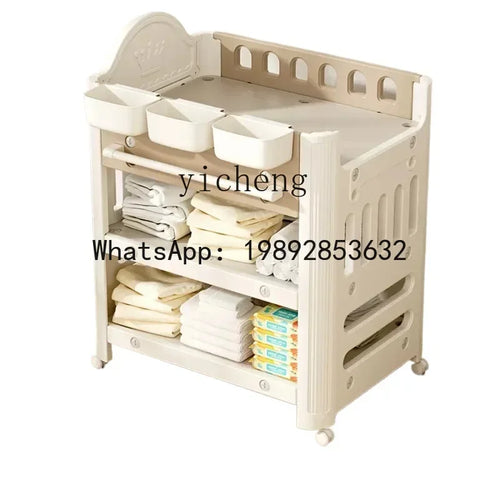 AD Diaper-Changing Table Baby Touching Baby  Table Diaper Changing Movable Newborn Massage Touching Bath Crib