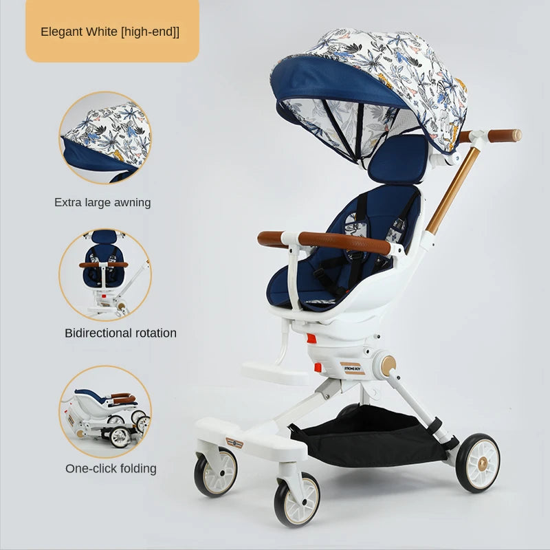 New Lightweight stroller can be carried on the plane baby stroller foldable Can sit and lie down baby trolley car four wheels