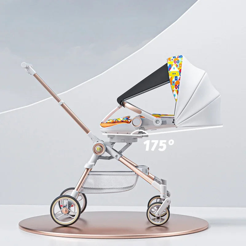 Lightweight High View Stroller, Portable Folding Sit and Lay Down Baby Pram baby carriage kids baby trolley car
