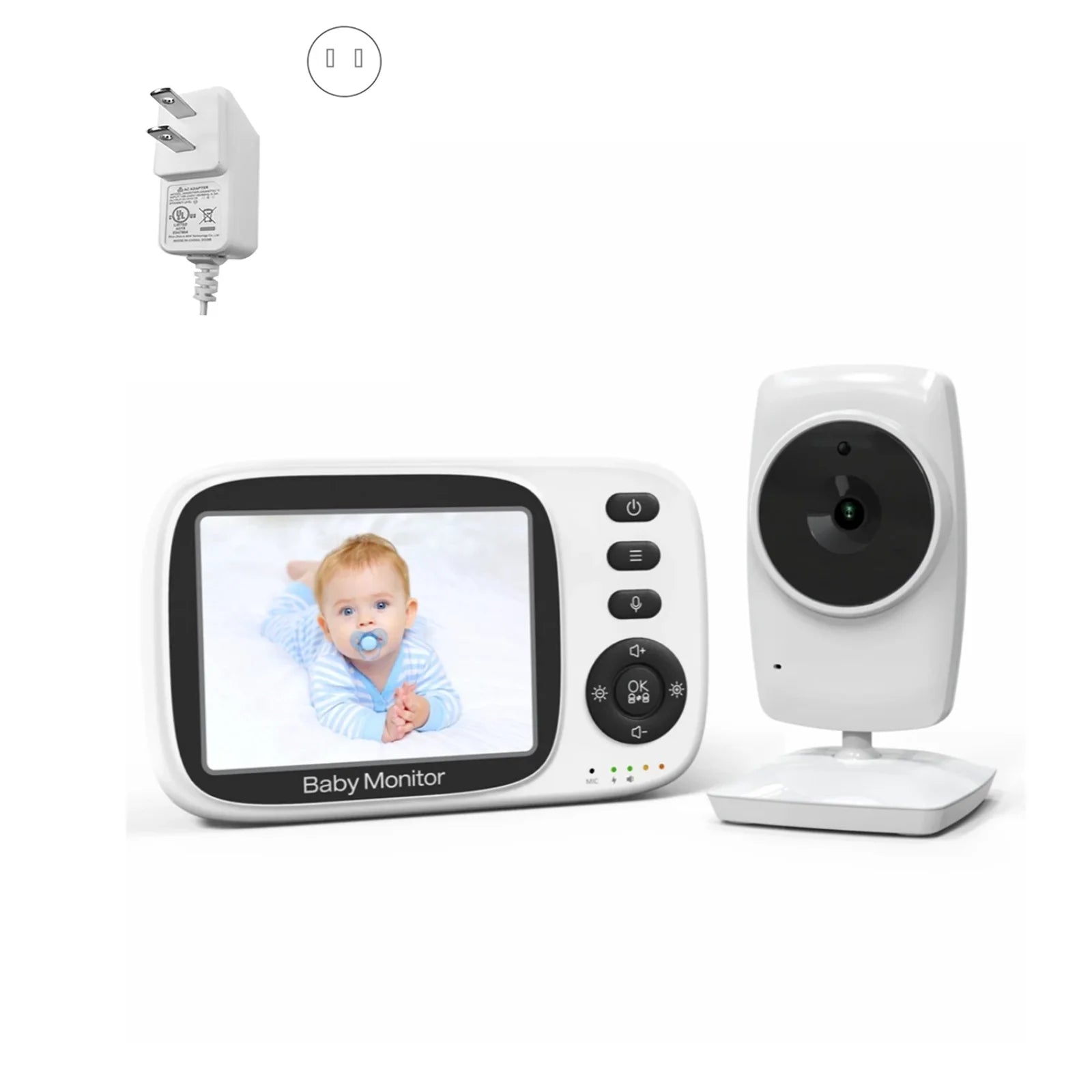 BabyStar 3.2Inch Wireless Video Baby Monitor With Lullabies Auto Night Vision Two Way Intercom Temperature Monitoring Babysitter