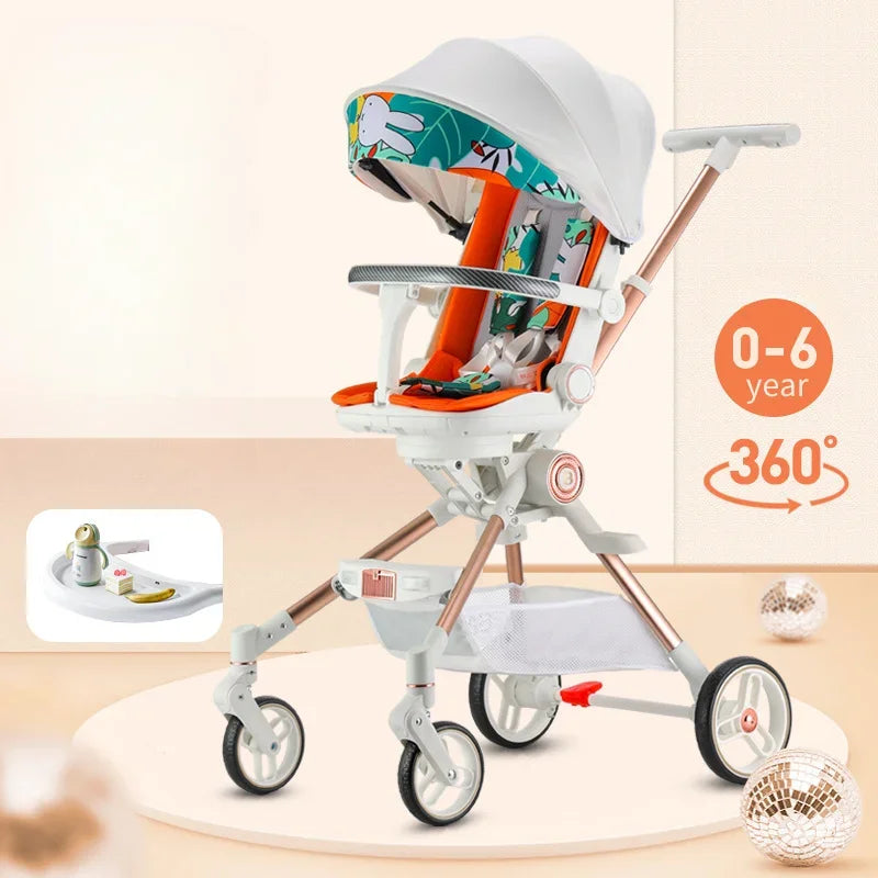 Lightweight High View Stroller, Portable Folding Sit and Lay Down Baby Pram baby carriage kids baby trolley car